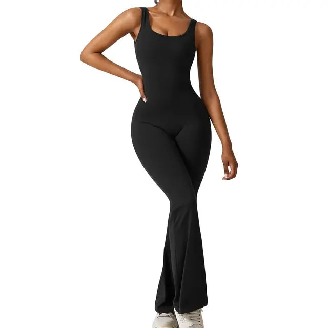 Backless Flare Yoga Bodysuit