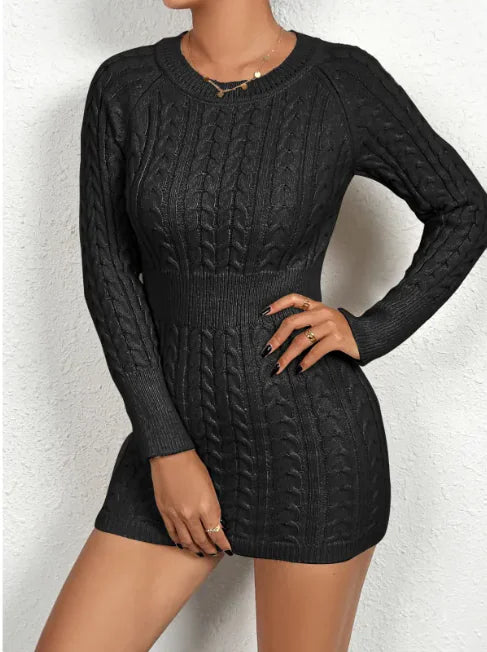 Cozy Twist Women's Knit Bodycon Dress